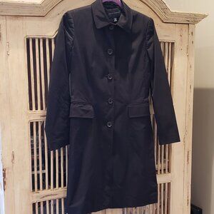 Banana Republic Black Trench Over Coat with Two Deep Front Pockets